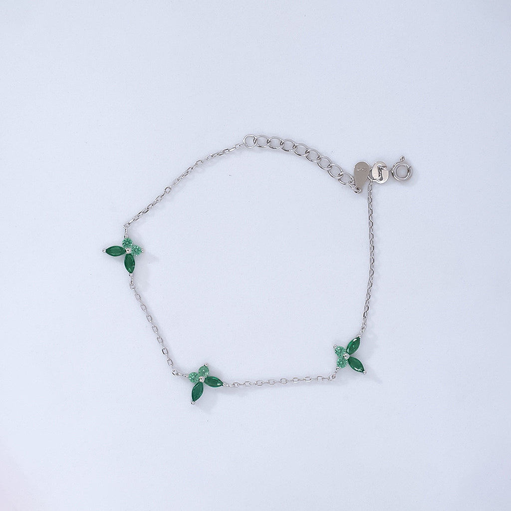 Leaf & Lace Silver Bracelet