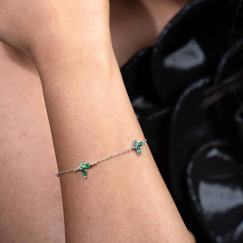 Leaf & Lace Silver Bracelet