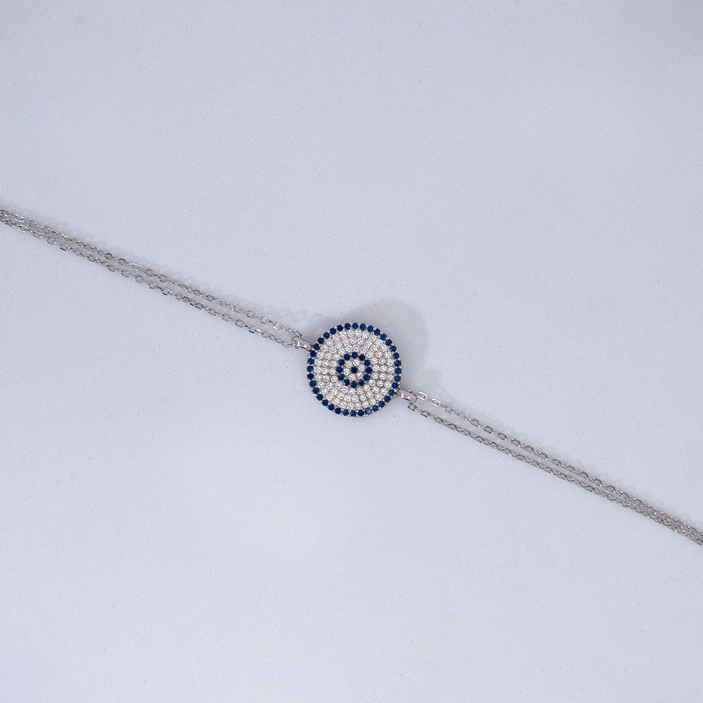 Crafted in Sterling Silver with radiant Blue & White Diamonds