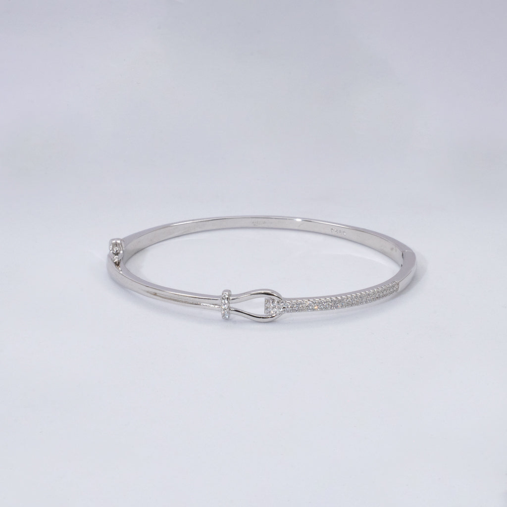 Artistic Curvy Designed Silver Bracelet