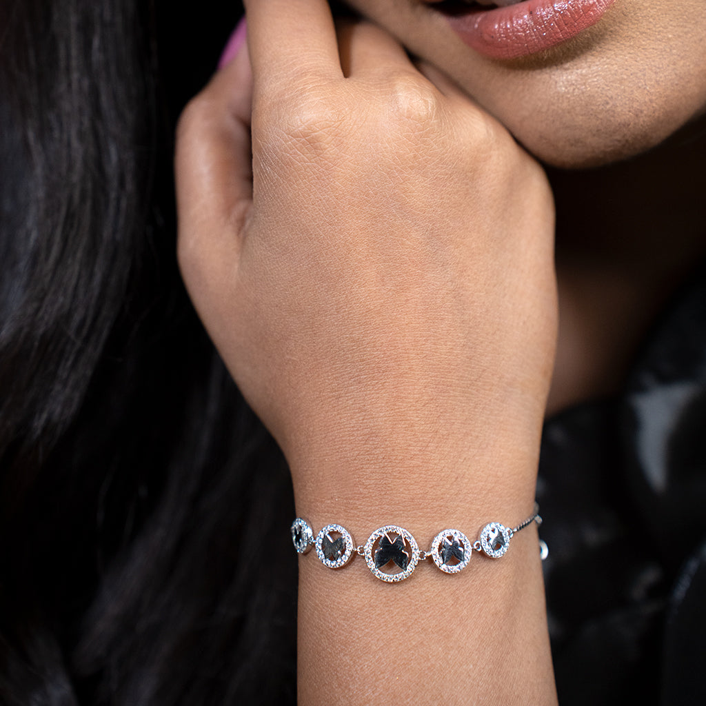 Butterflies Designed Silver Bracelet