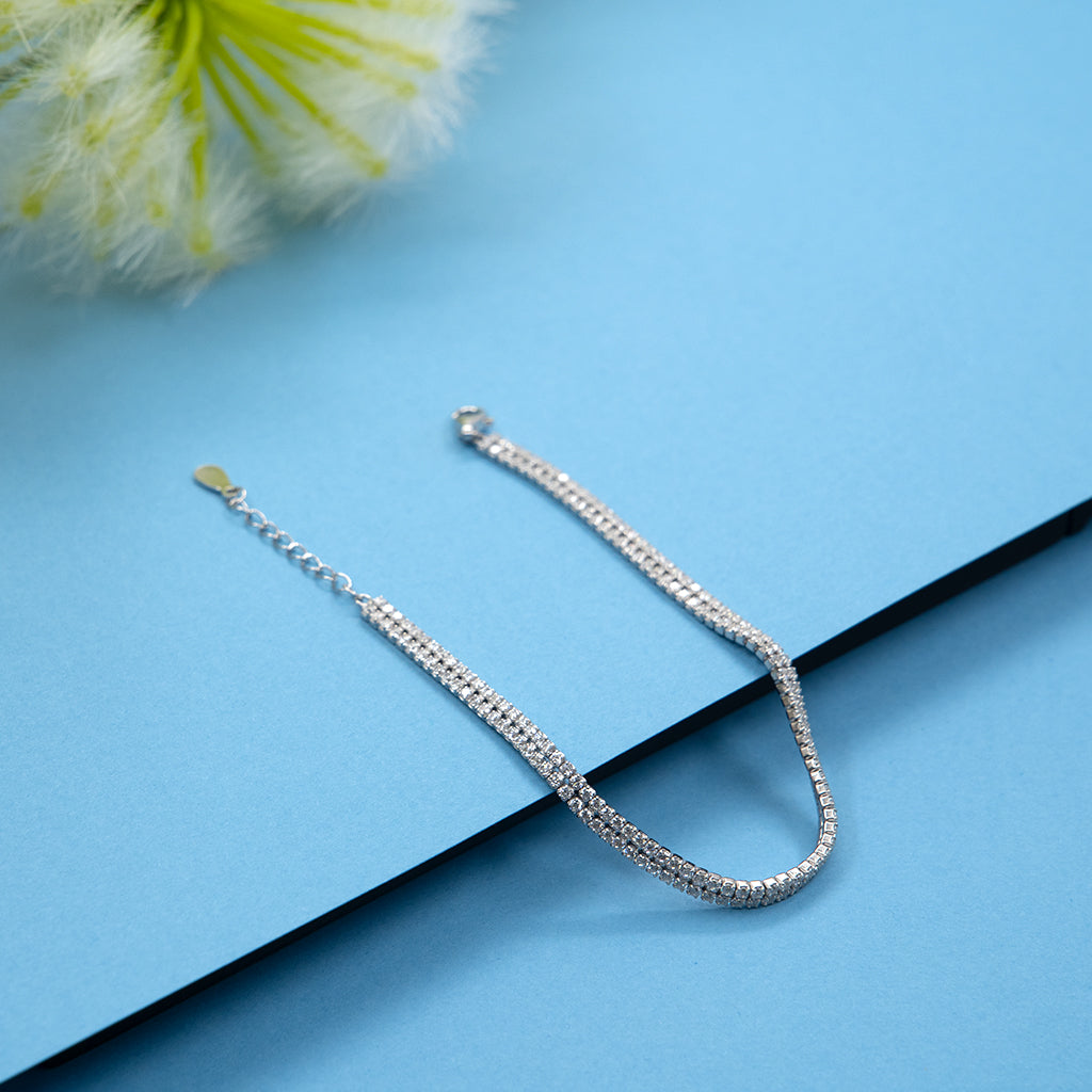 Double Line Silver Bracelet
