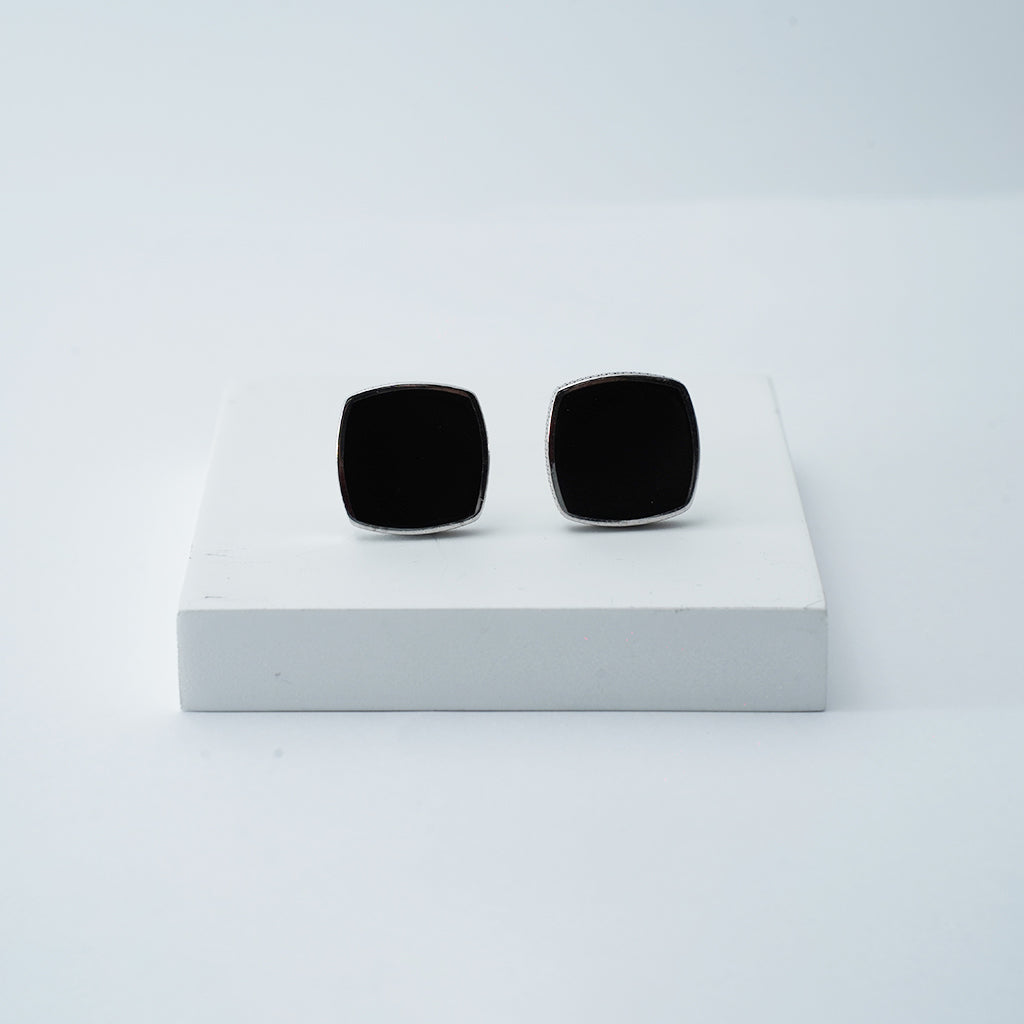 Imperial Black Silver Cufflinks