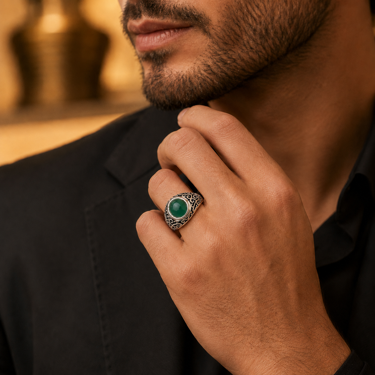 Emerald Men’s Ring