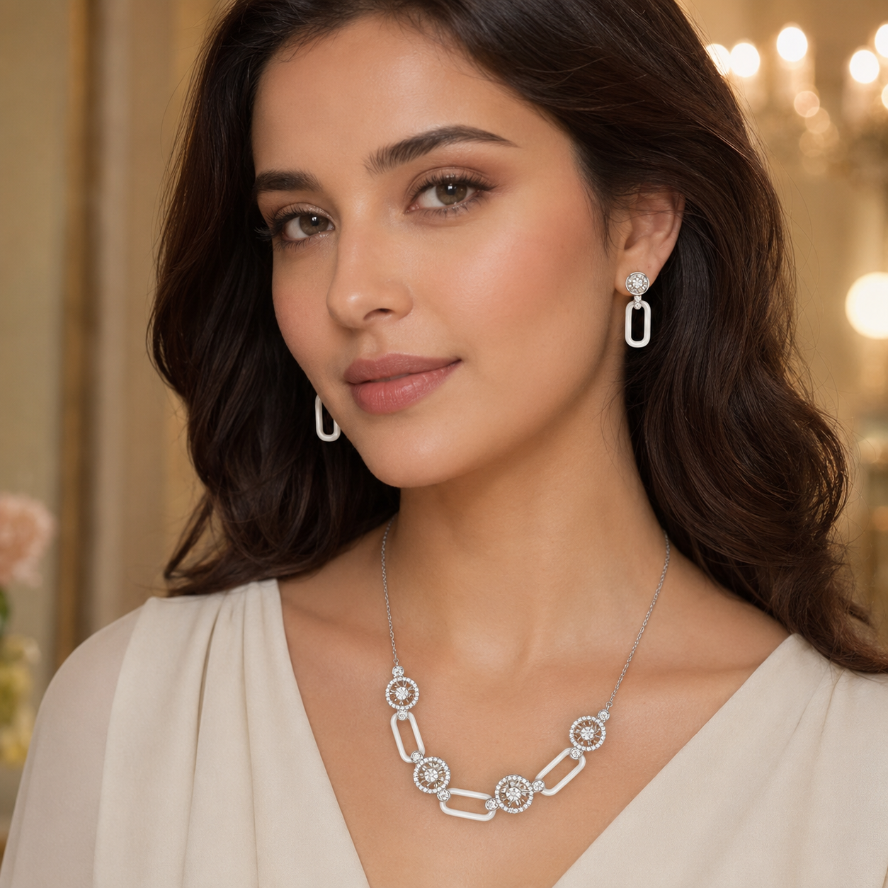 Baguette Brilliance Pendant Set