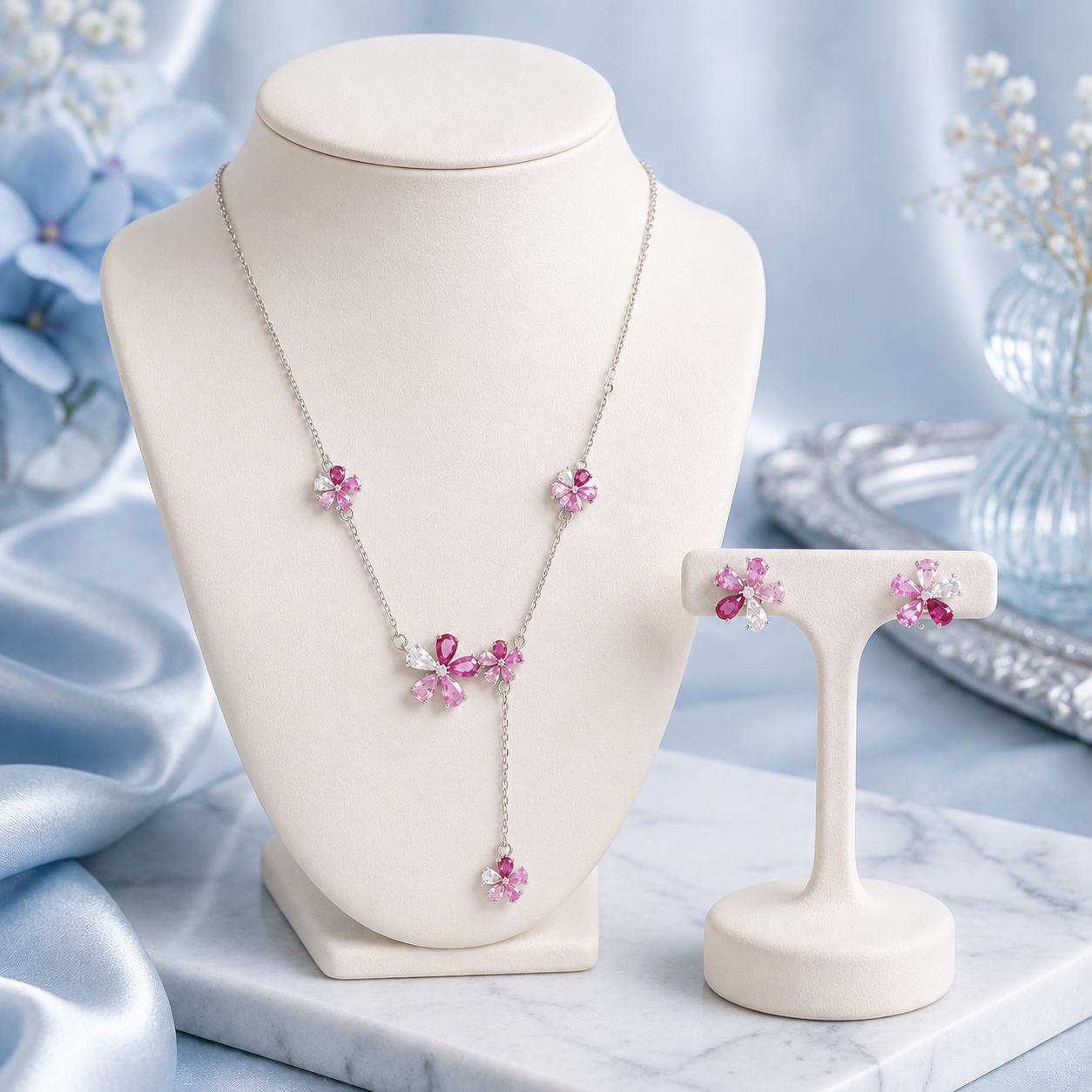 Blush Bloom Pendant Set