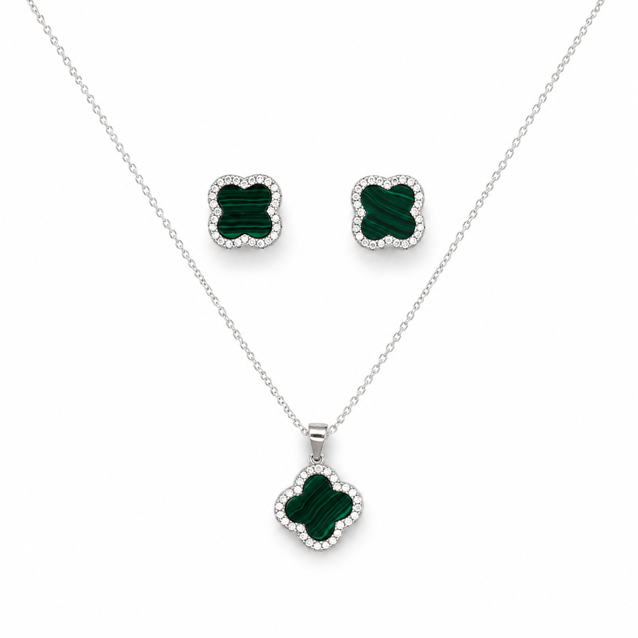 Verdant Diamond Pendant Set