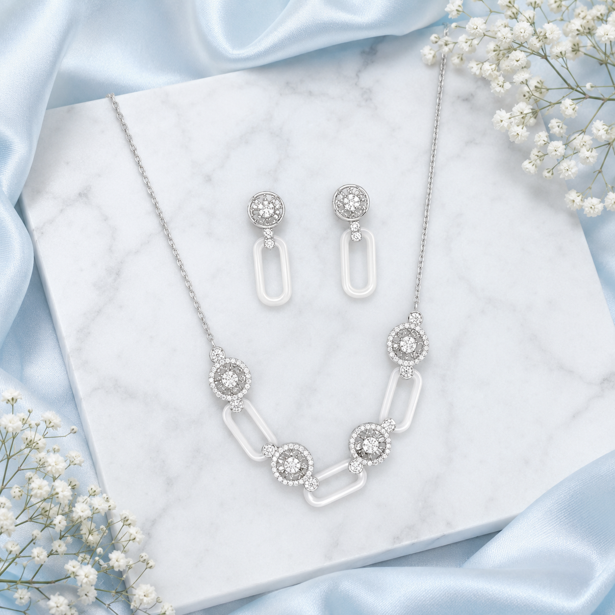 Baguette Brilliance Pendant Set