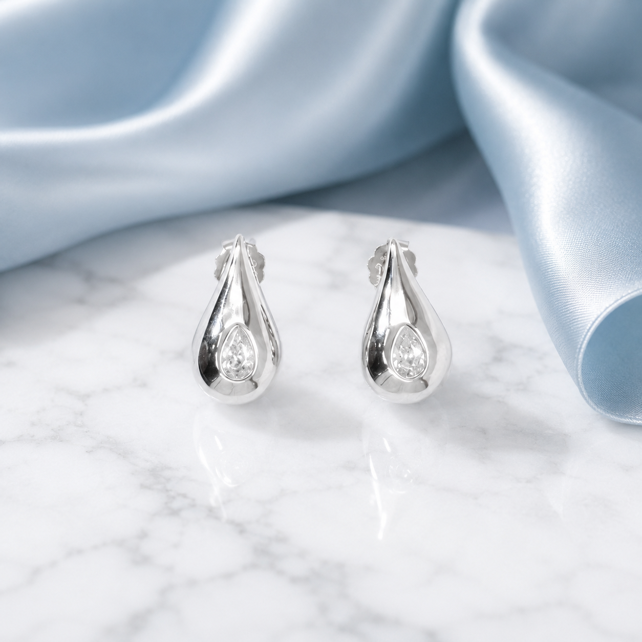 Pear Halo Earrings