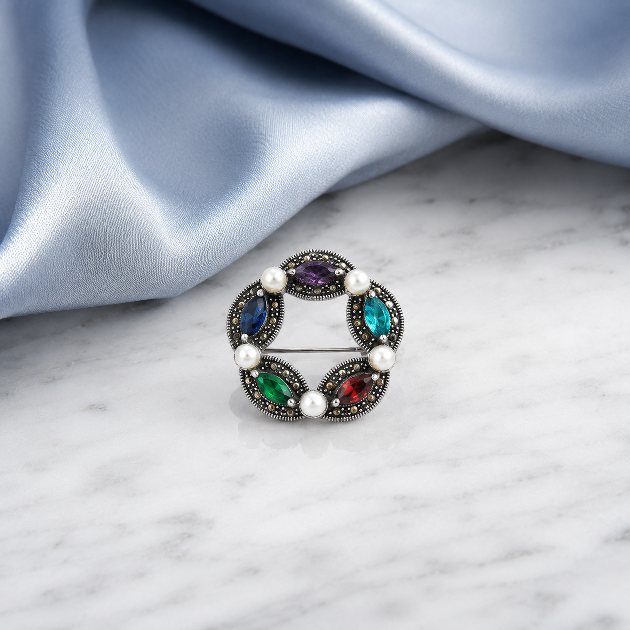 Pearl Prism Brooch