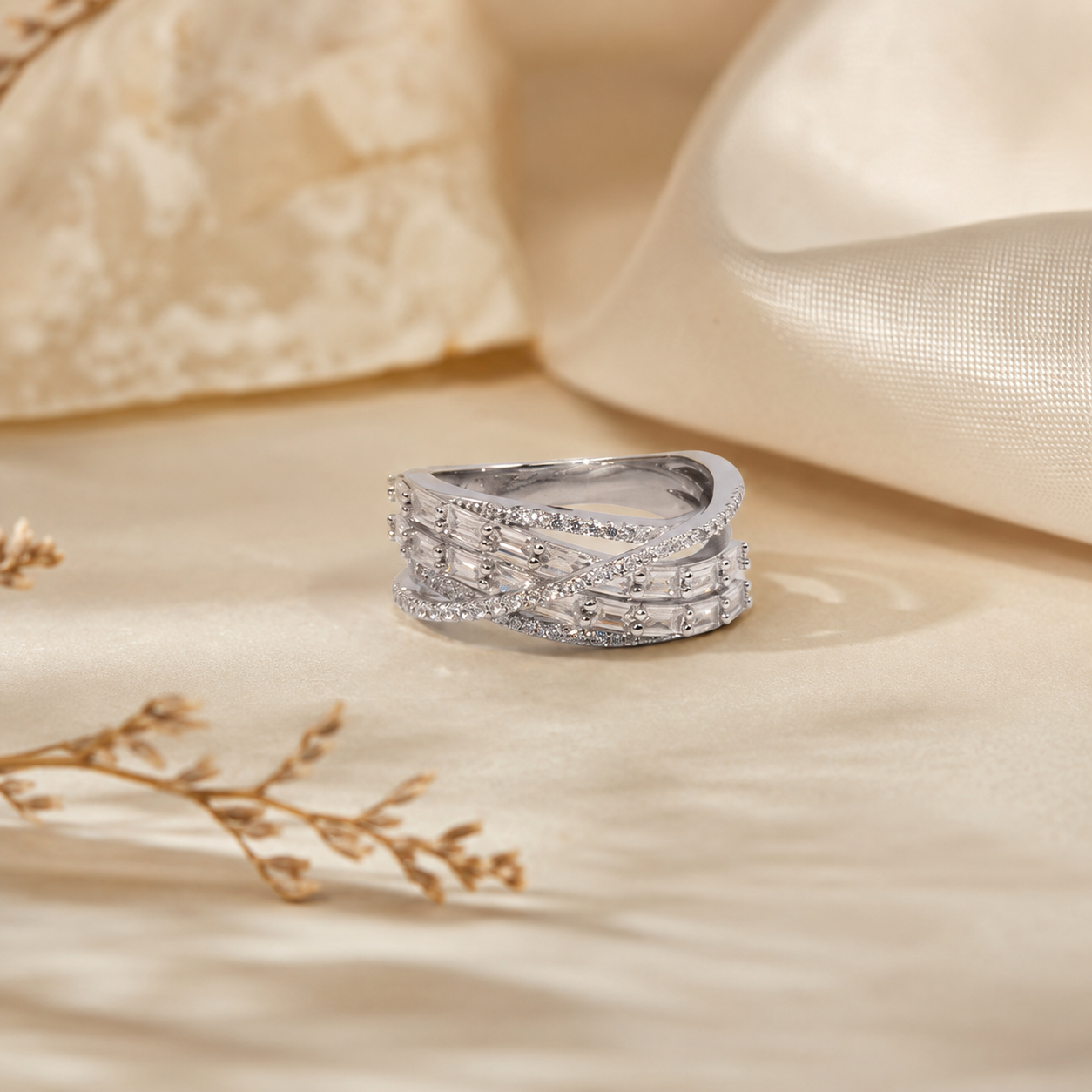 Baguette Orbit Ring