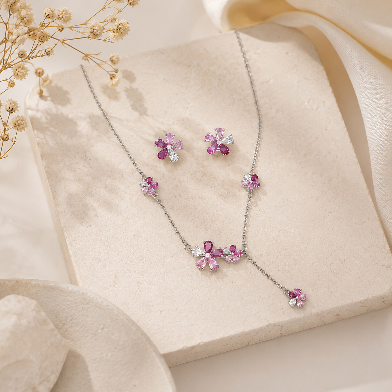 Blush Bloom Pendant Set