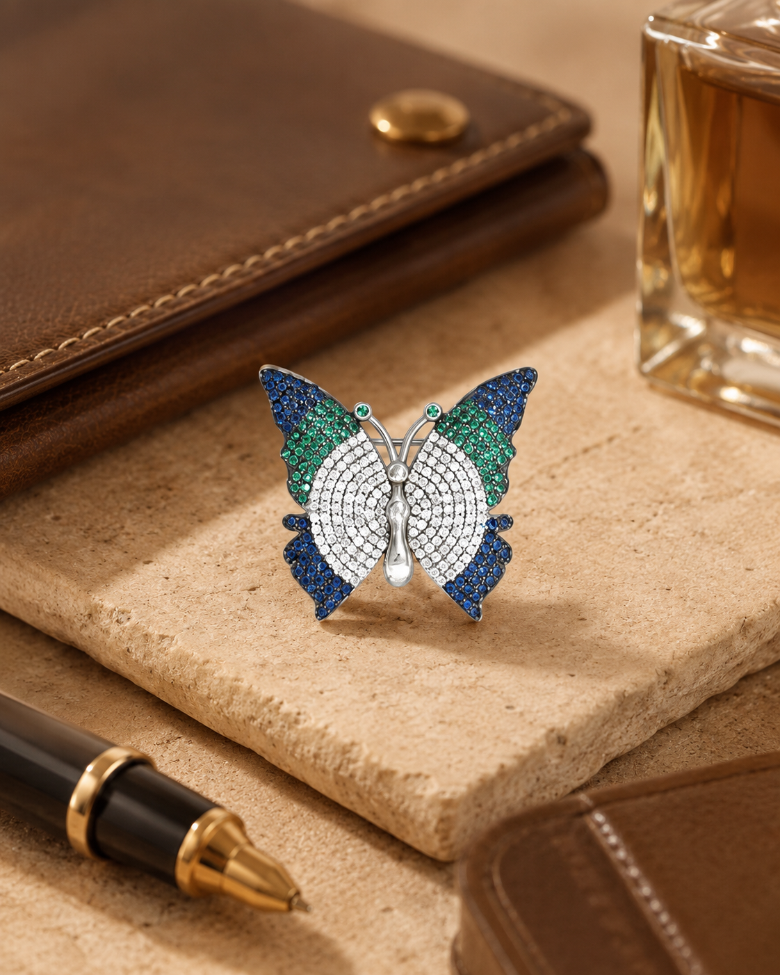 Butterfly Crest Brooch