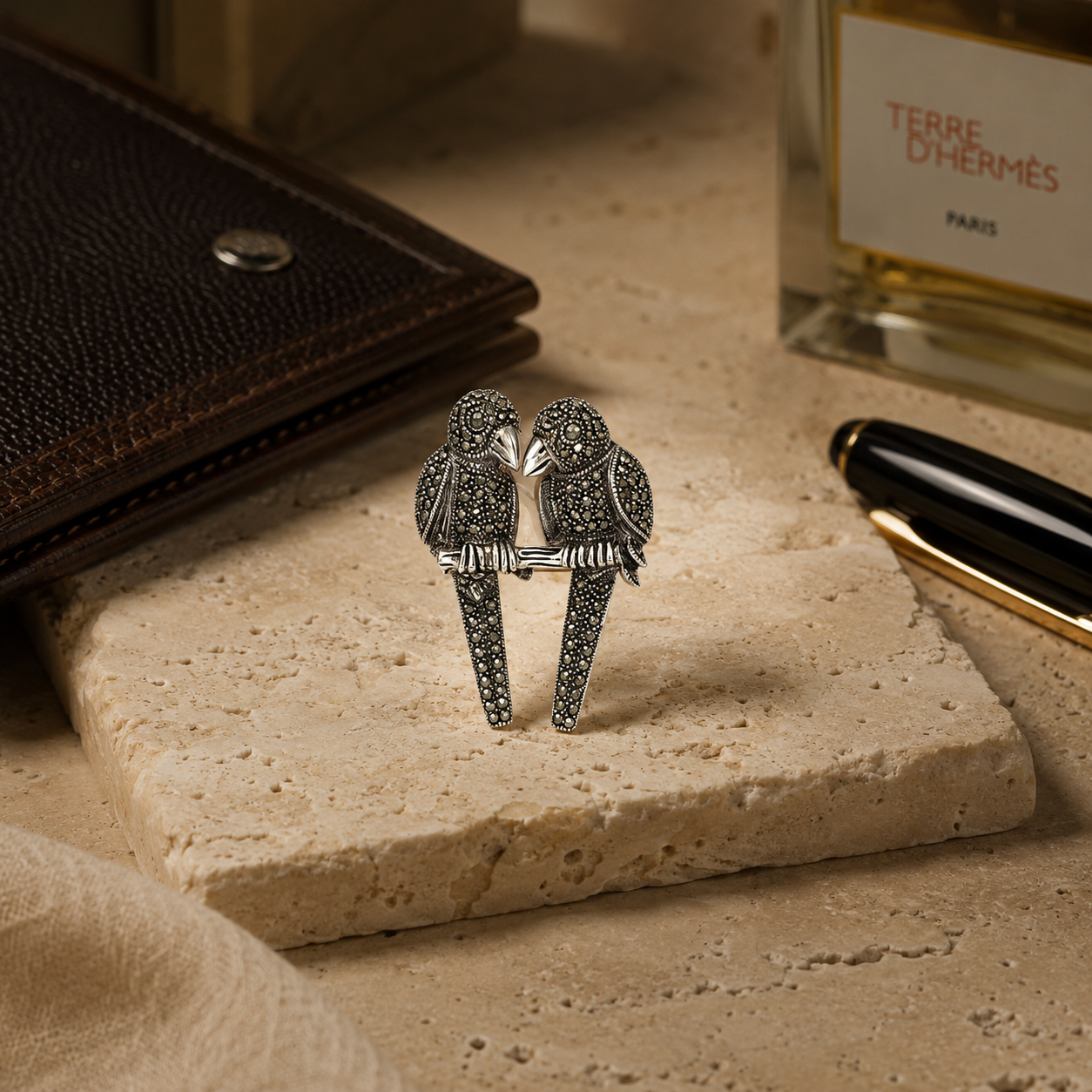 Parrot Pair Brooch
