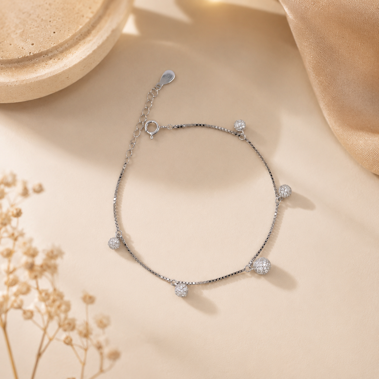 Diamond Bead Bracelet
