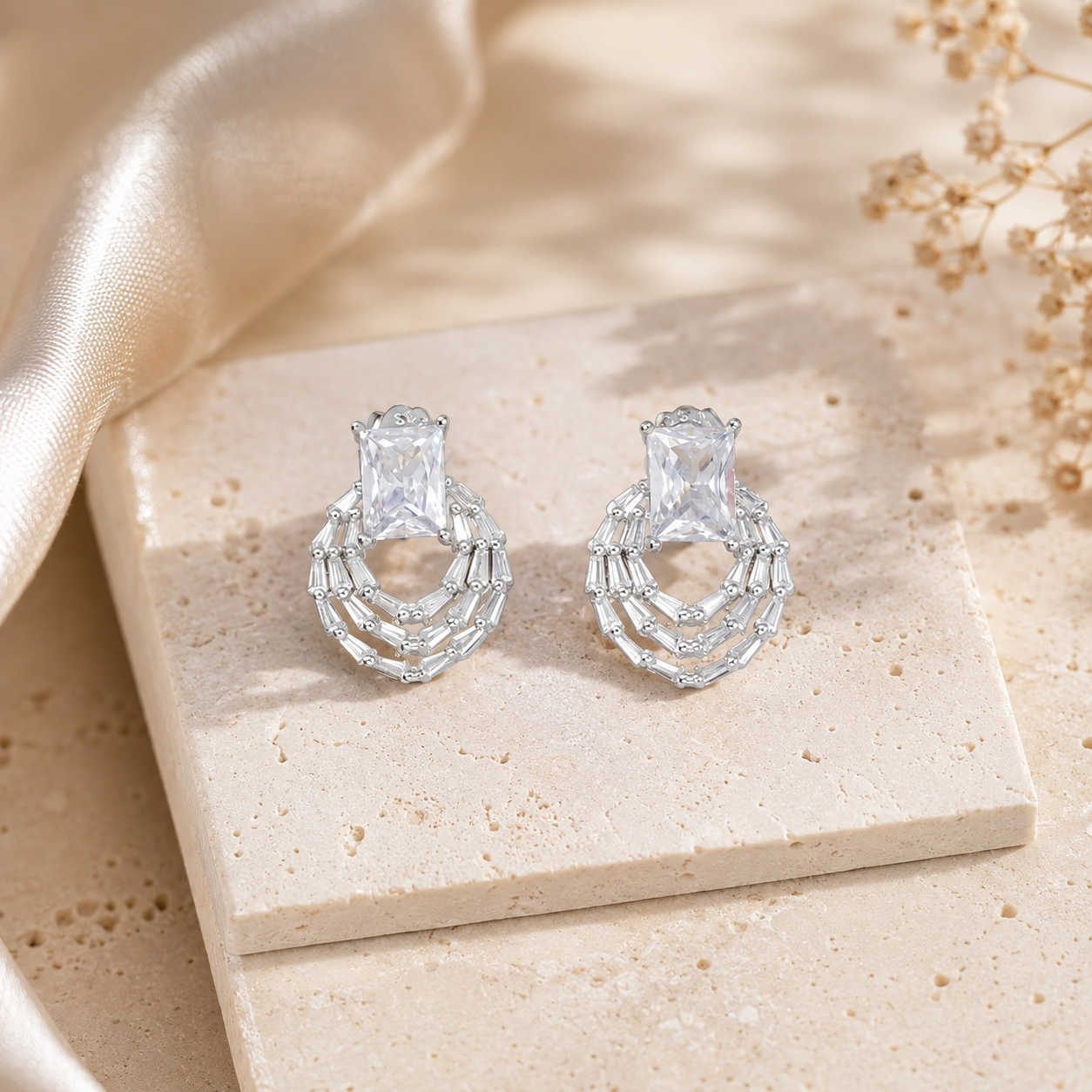 Emerald Solitaire Earrings