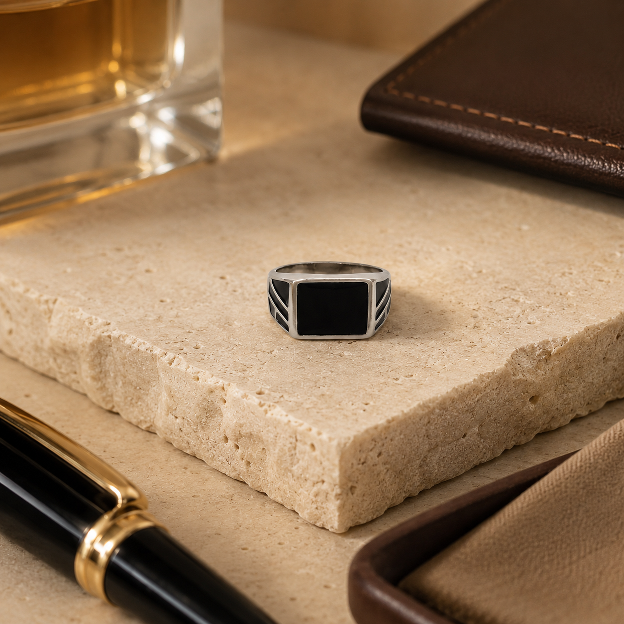 Black Enamel Ring