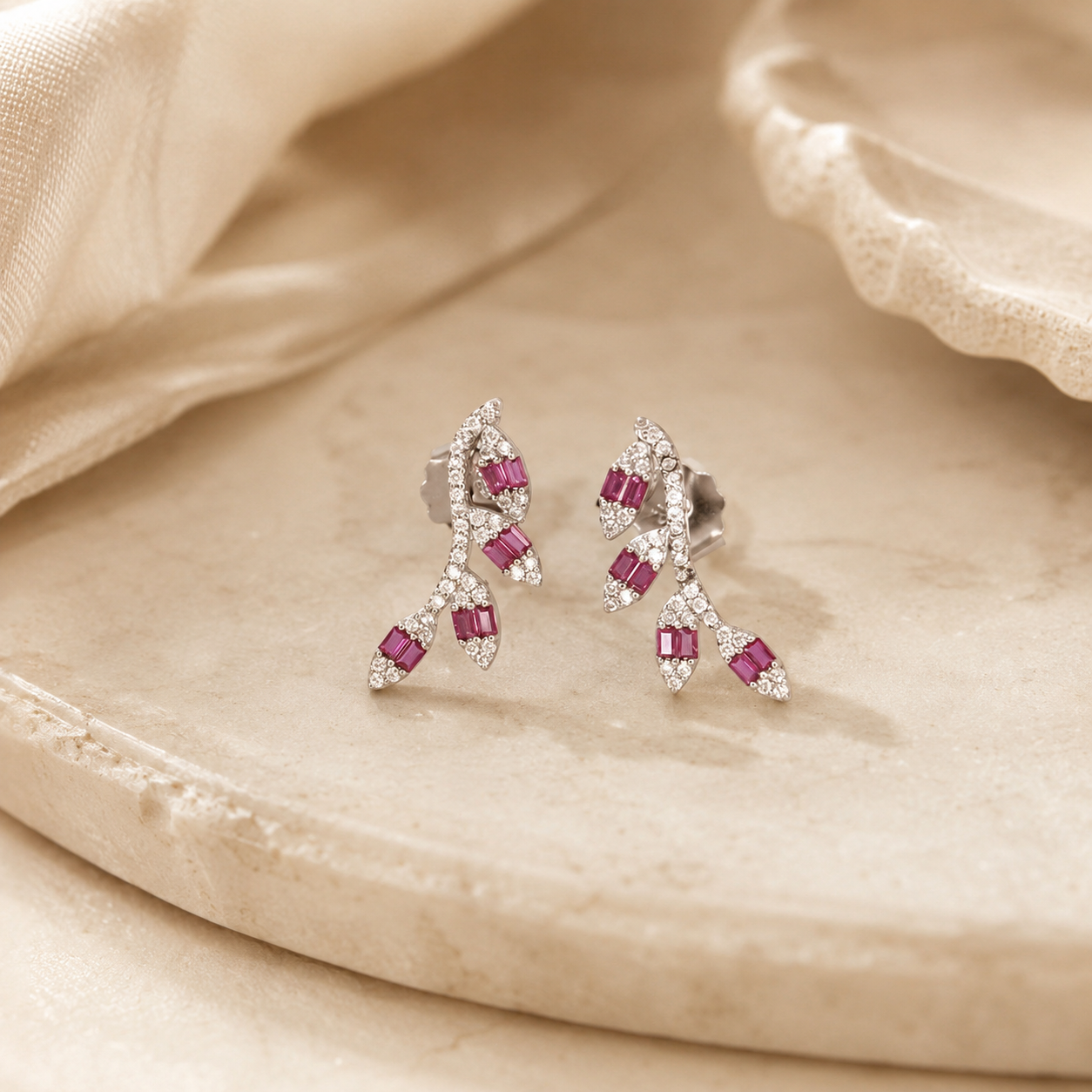 Rosé Diamond Dangles