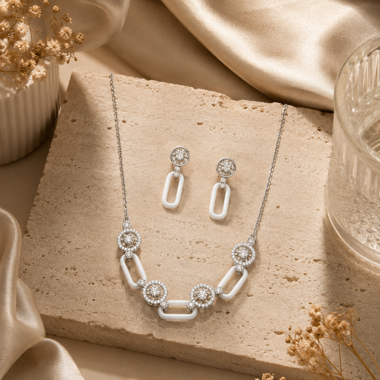 Baguette Brilliance Pendant Set