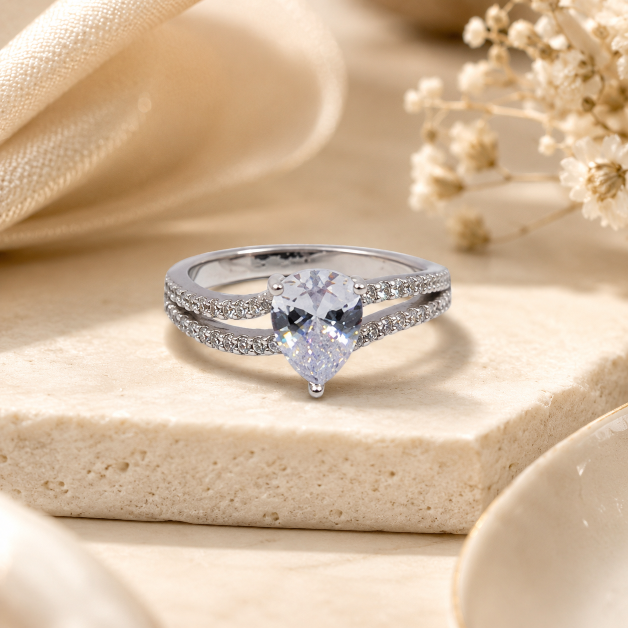 Tearlight Silver Ring