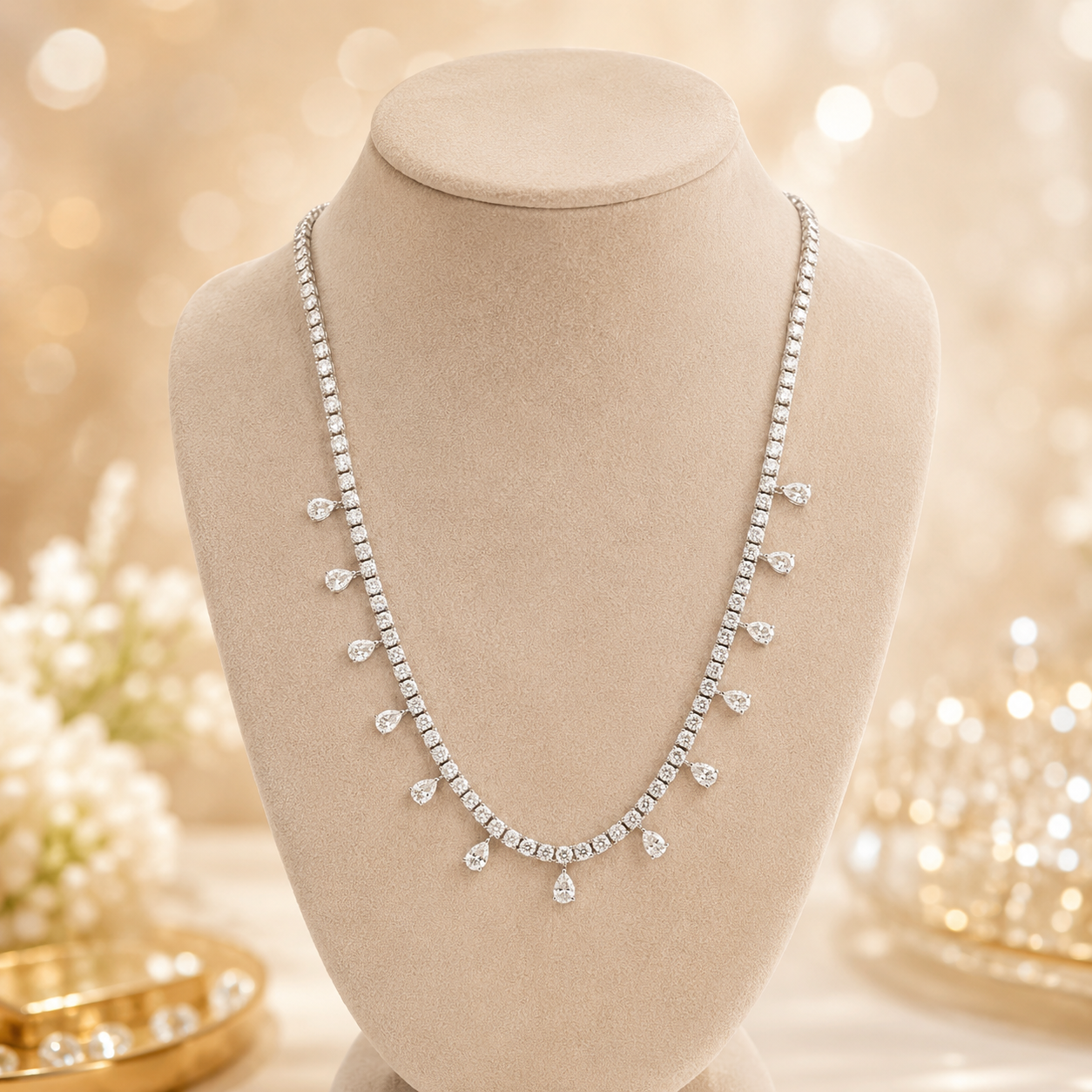 Pear Solitaire Charm