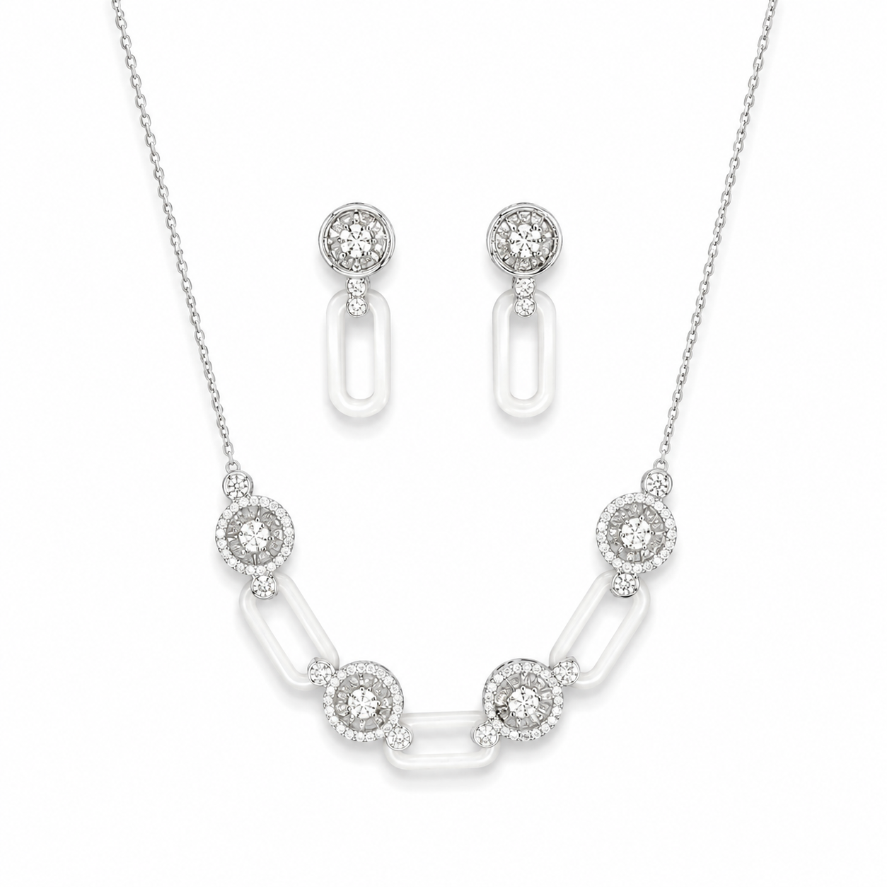 Baguette Brilliance Pendant Set