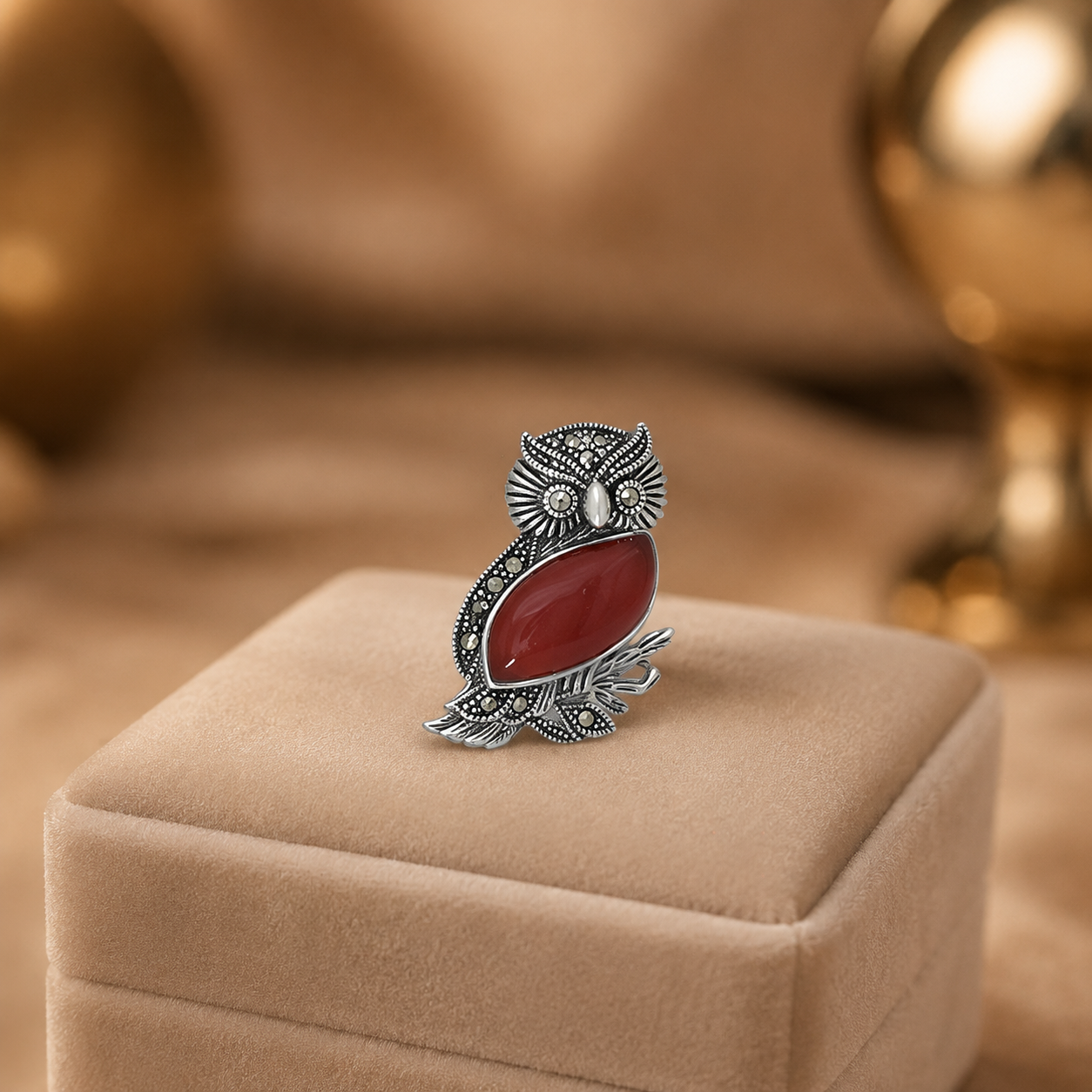 Owlora Silver Brooch