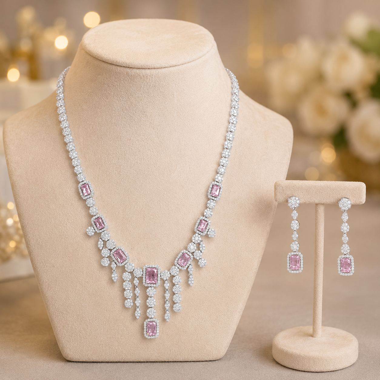 Rosé Emerald Necklace