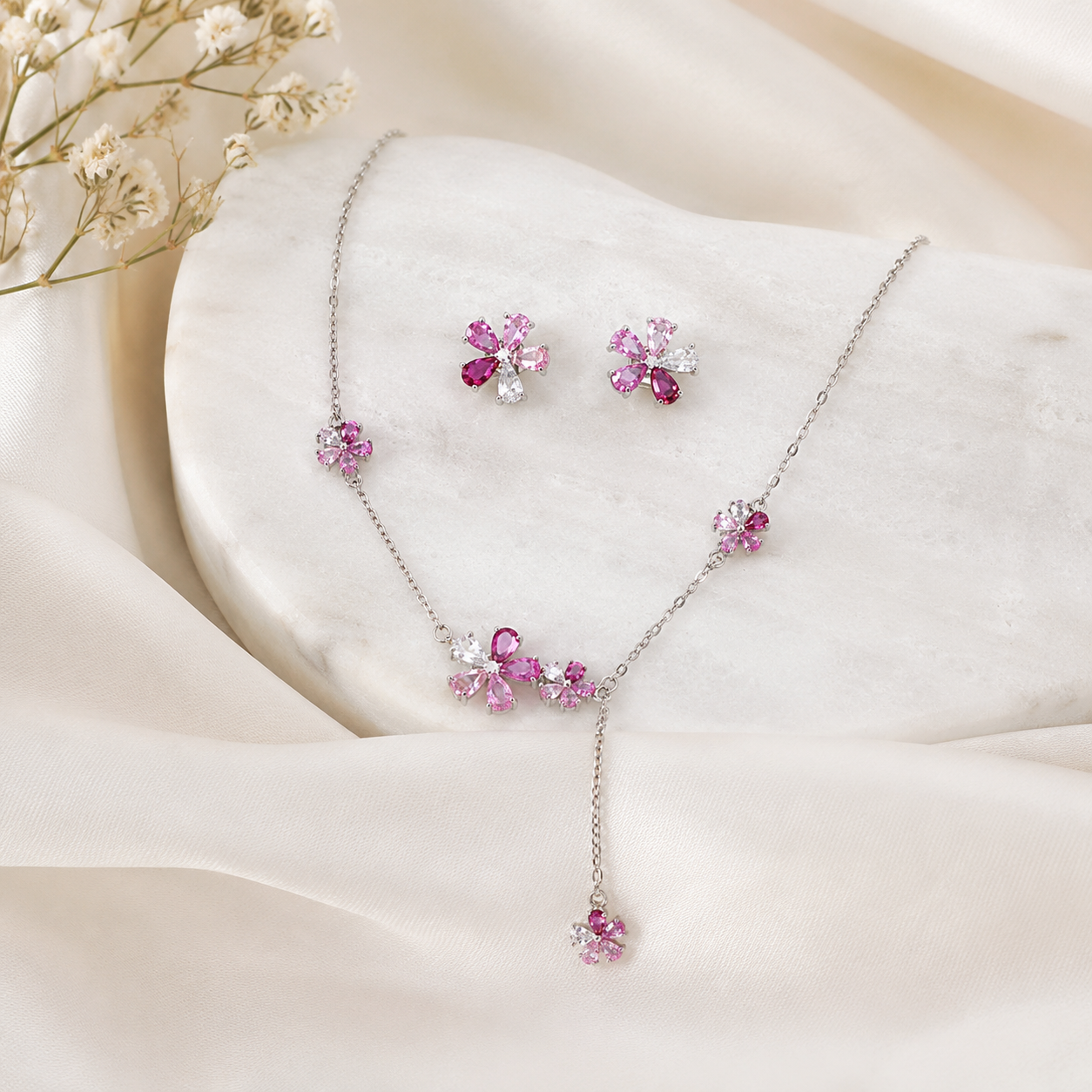 Blush Bloom Pendant Set