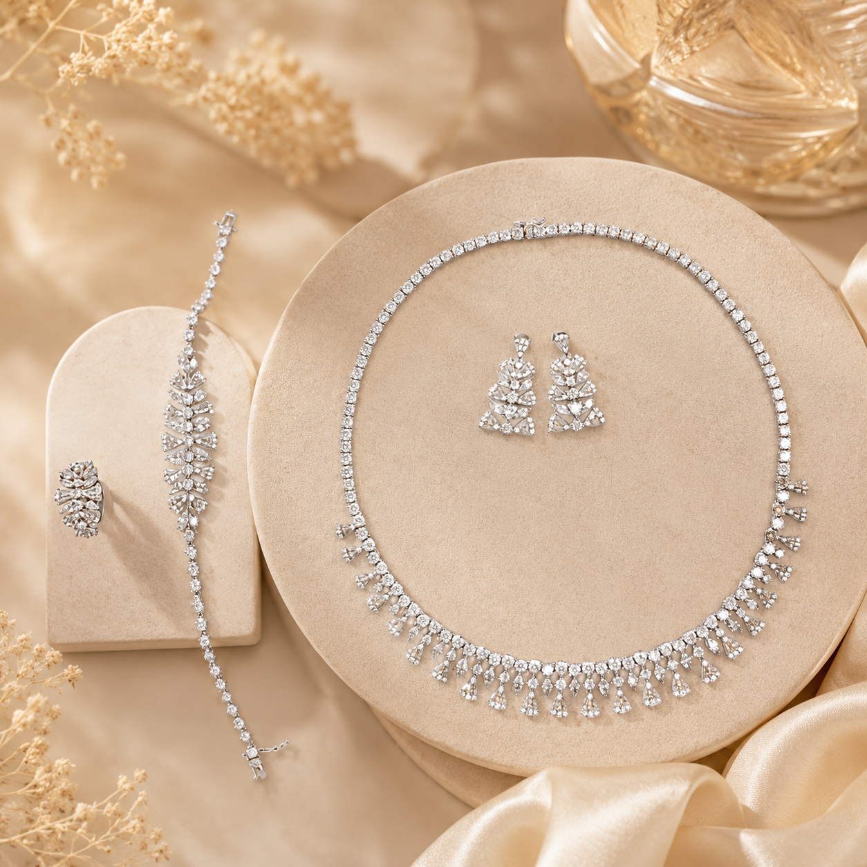 Stunning Diamonds Necklace Set