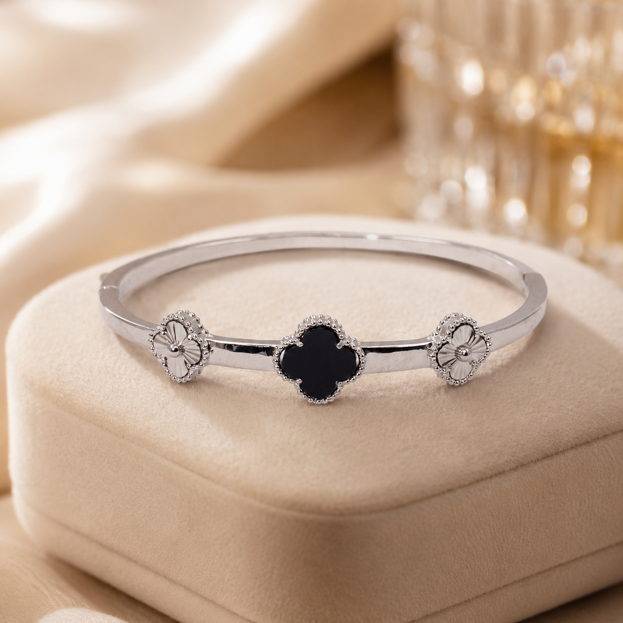 Van Cleef Inspired Silver Bracelet