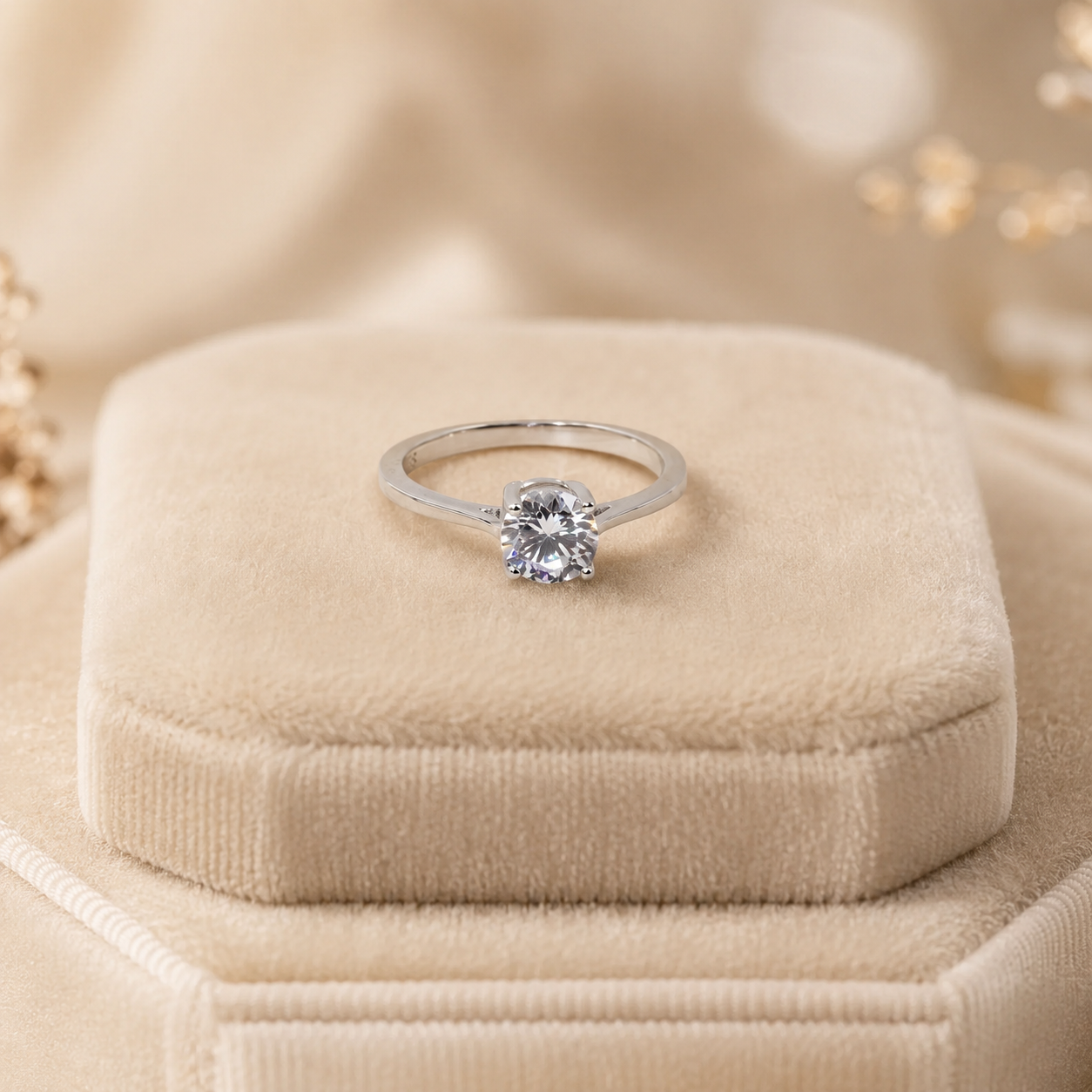 Silver Ring featuring Radiant Centerpiece for Everyday look