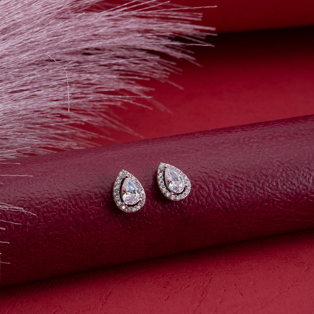 Silver Pear Shaped Earrings