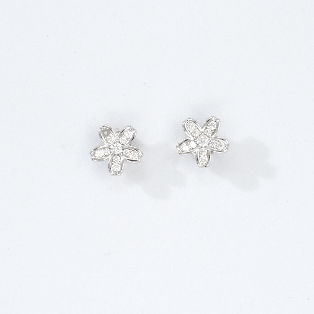 Silver Floral Earrings