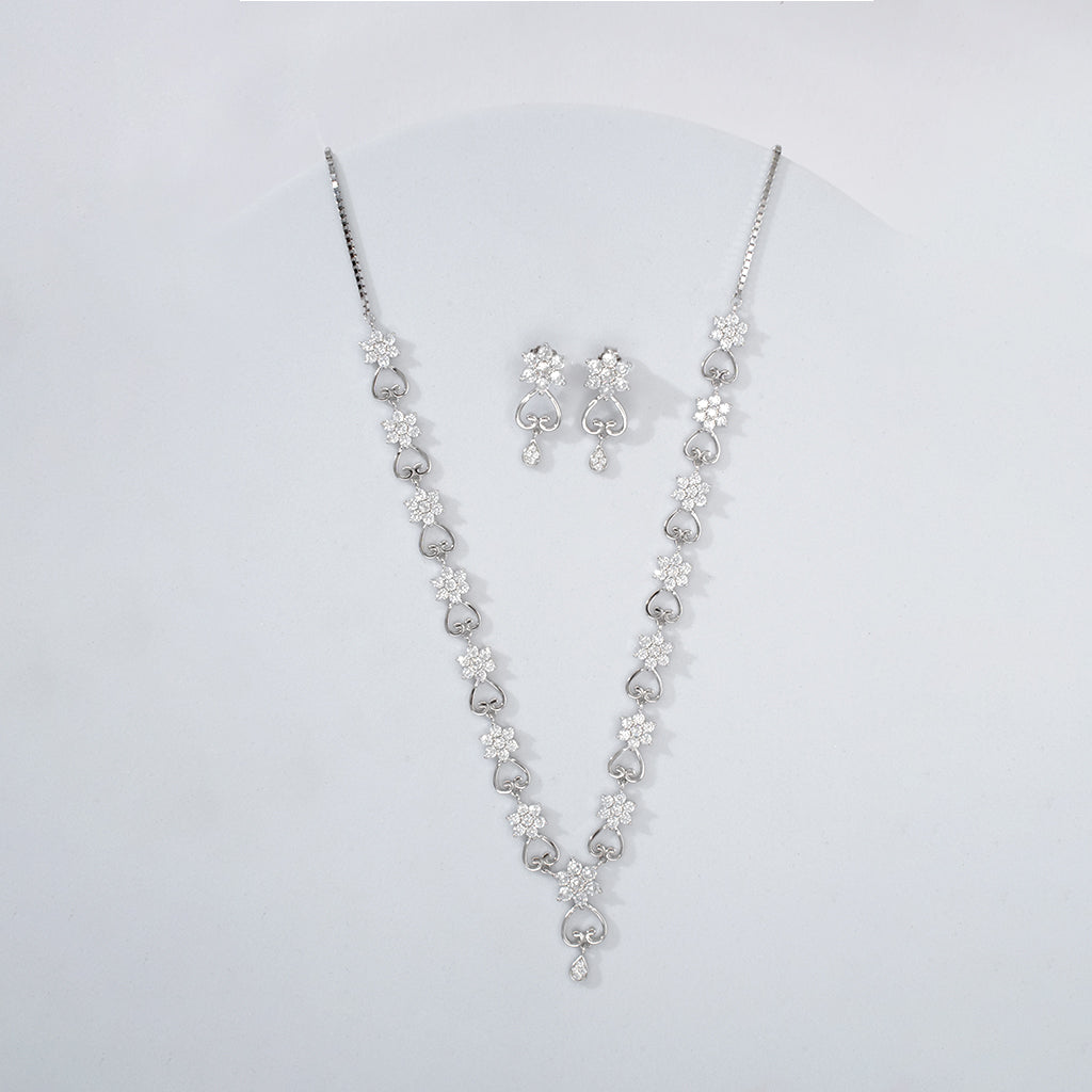 Heart Shaped Silver Necklace