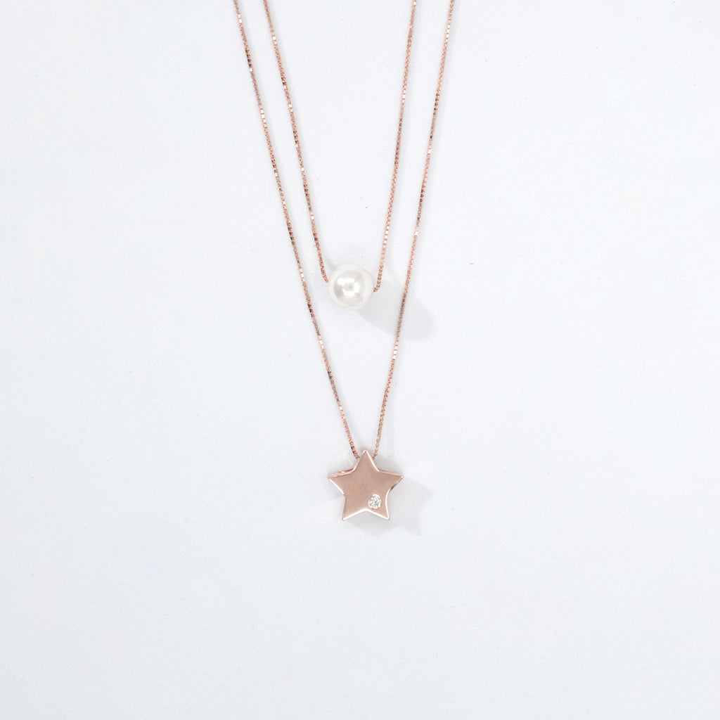 Rose Silver Pearl Pendant