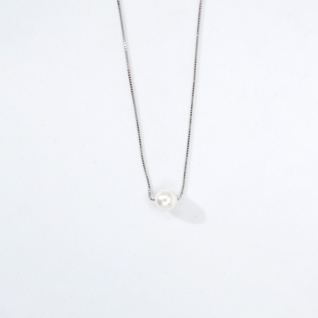 Delicate Silver Pearl Pendant