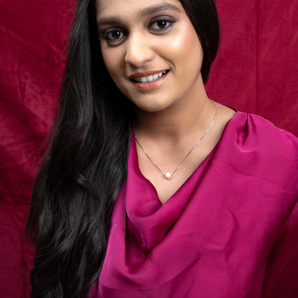 Delicate Silver Pearl Pendant