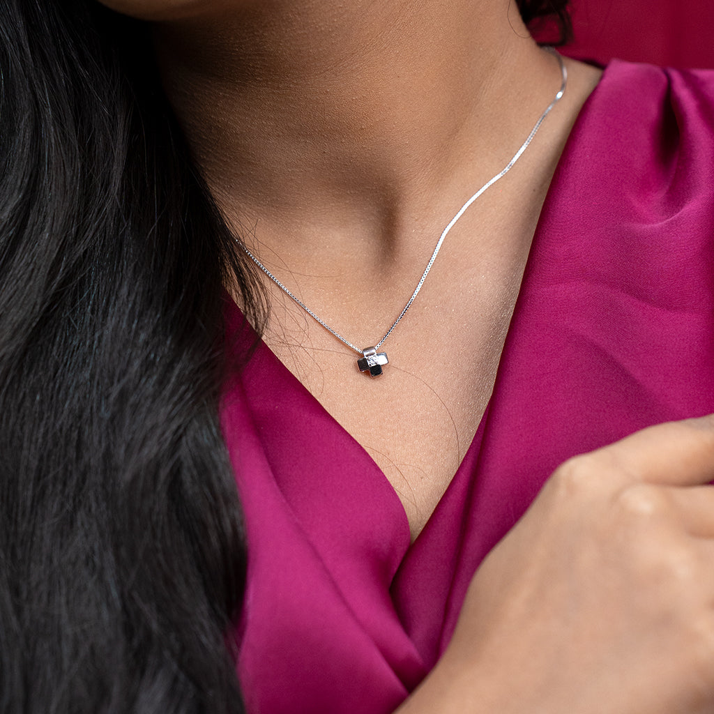 Square Shaped Silver Pendant
