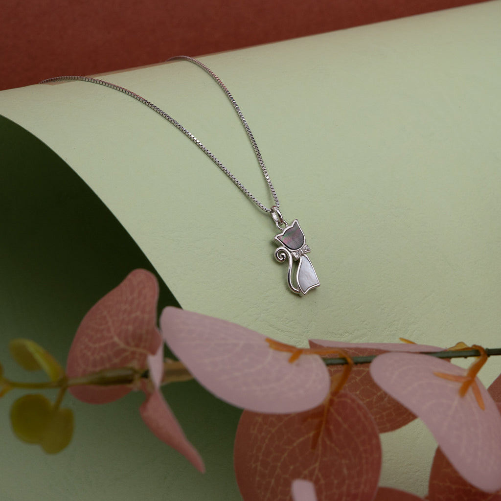 Cat Designed Silver Pendant