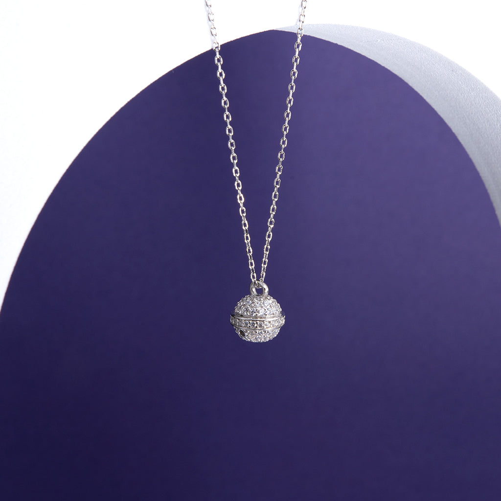 Disco Ball Silver Pendant