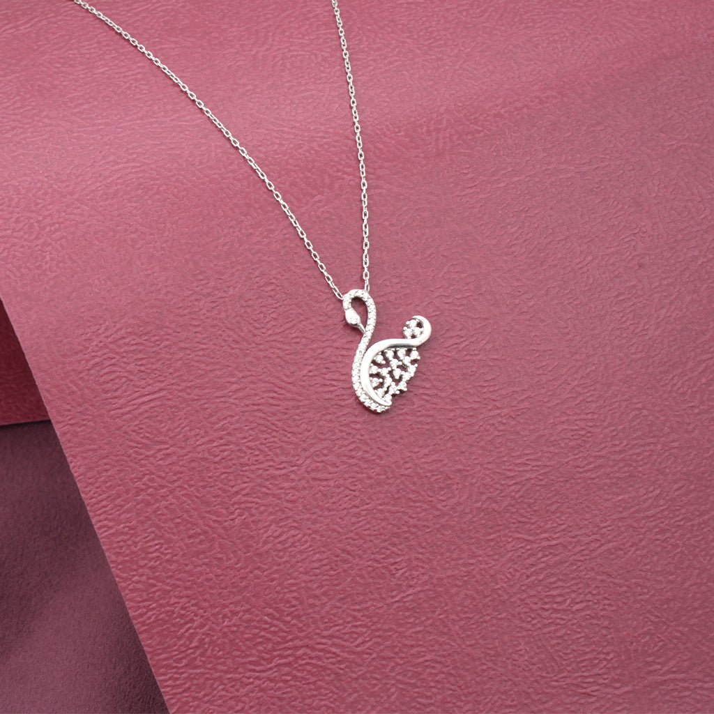 Silver Swan Shaped Pendant
