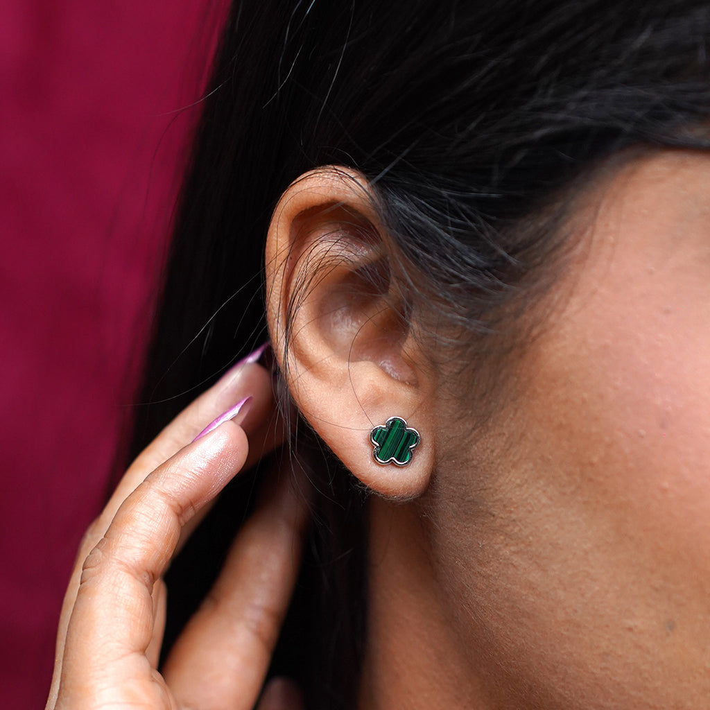 Sterling Silver Pendant Set With Radiant Green Stones
