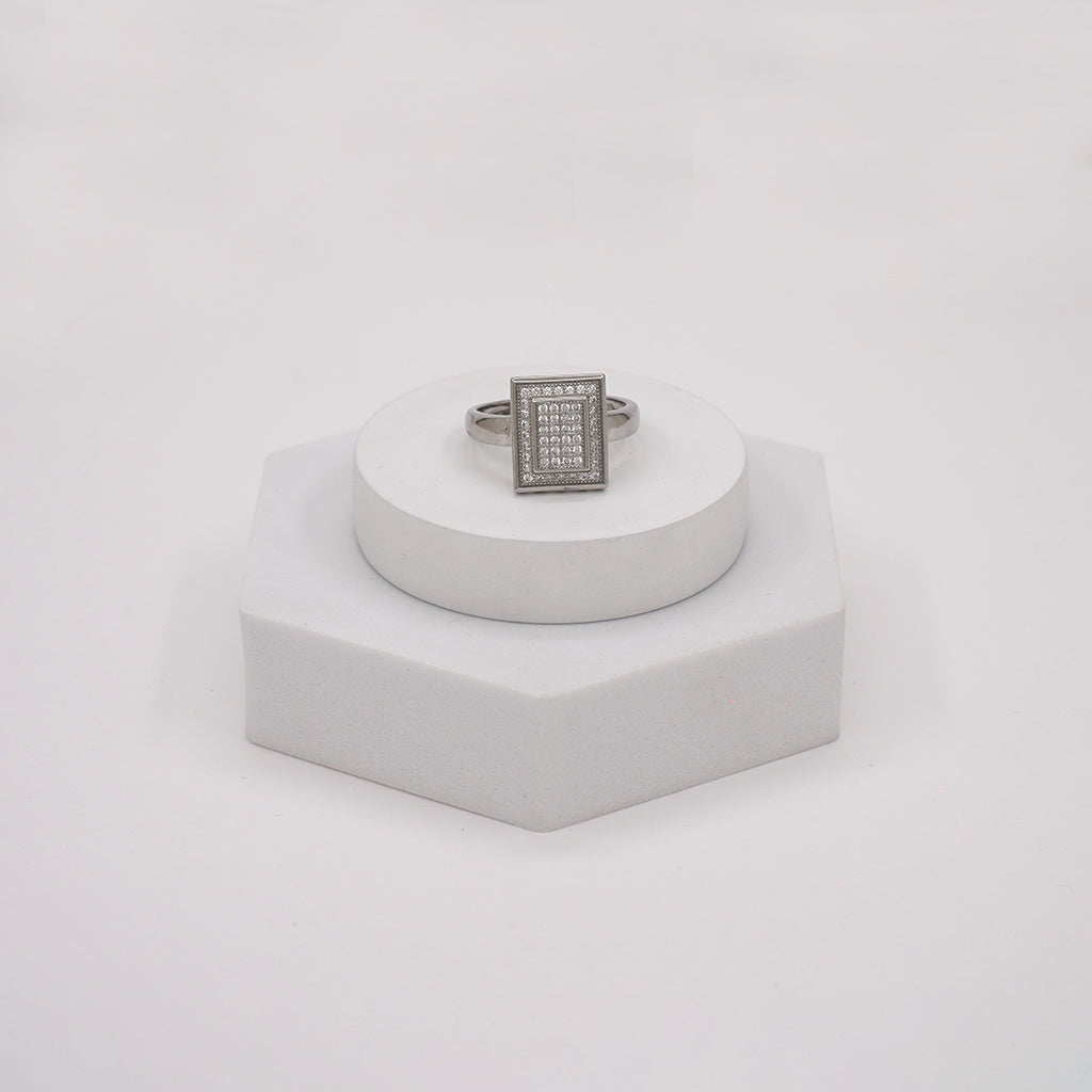 Silver Ring with Striking Rectangular Centerpiece