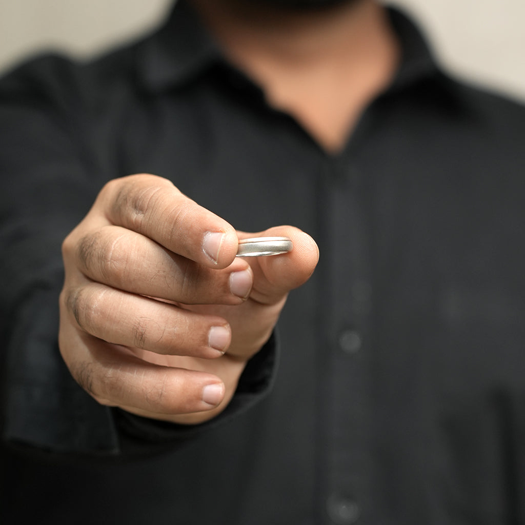 Rose Silver Polished Band