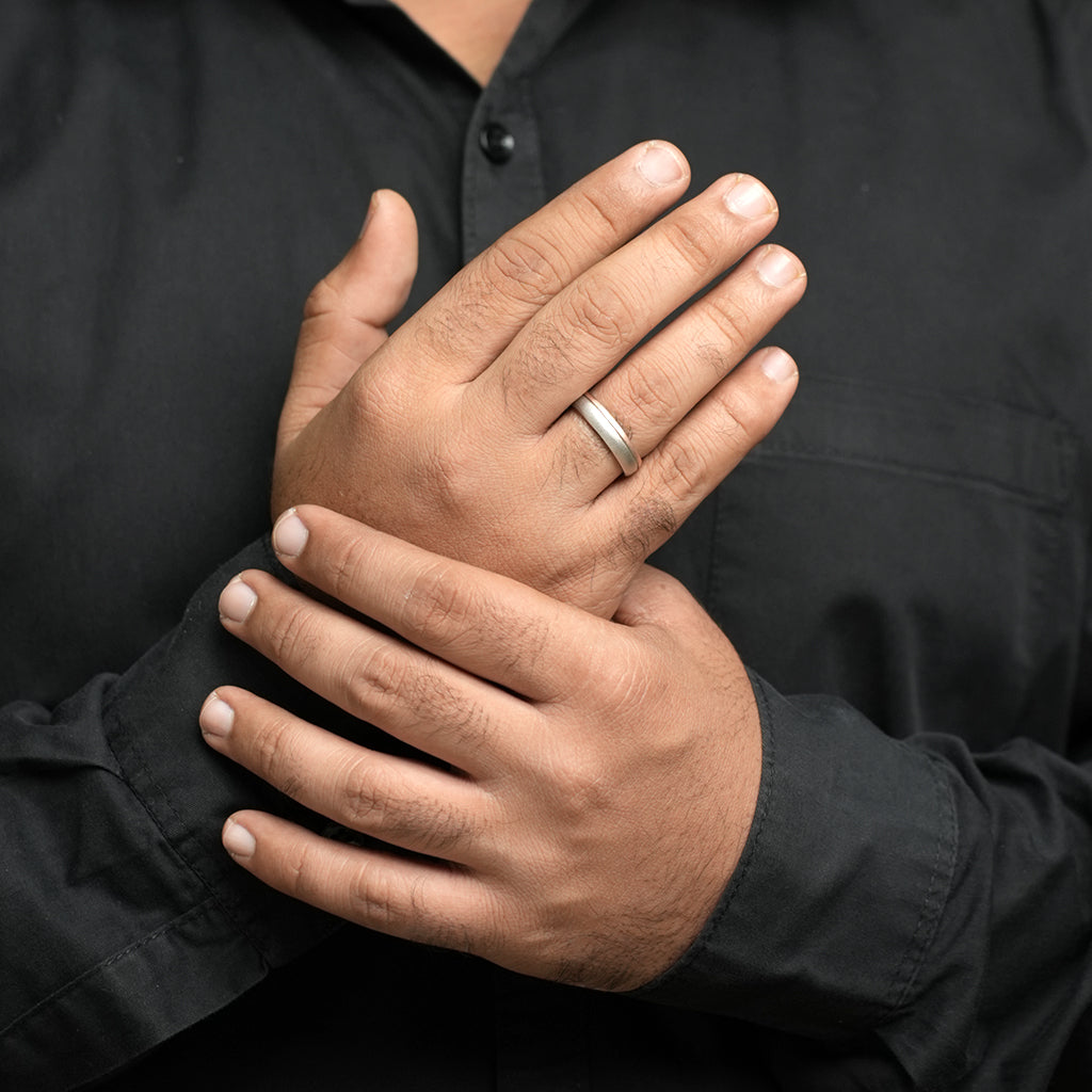 Rose Silver Polished Band