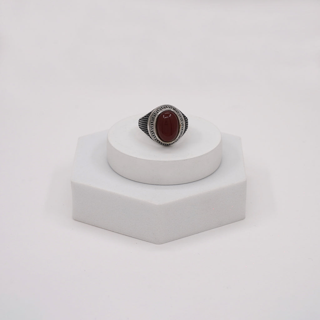 Silver Ring with Brown Stone
