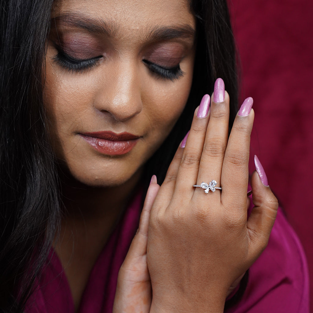 Stunning Butterfly Designed Silver Ring