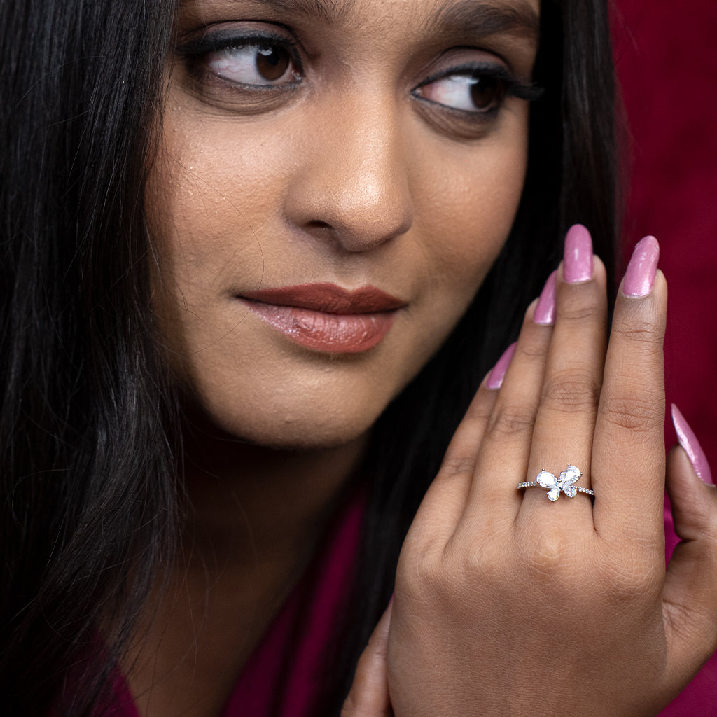 Stunning Butterfly Designed Silver Ring
