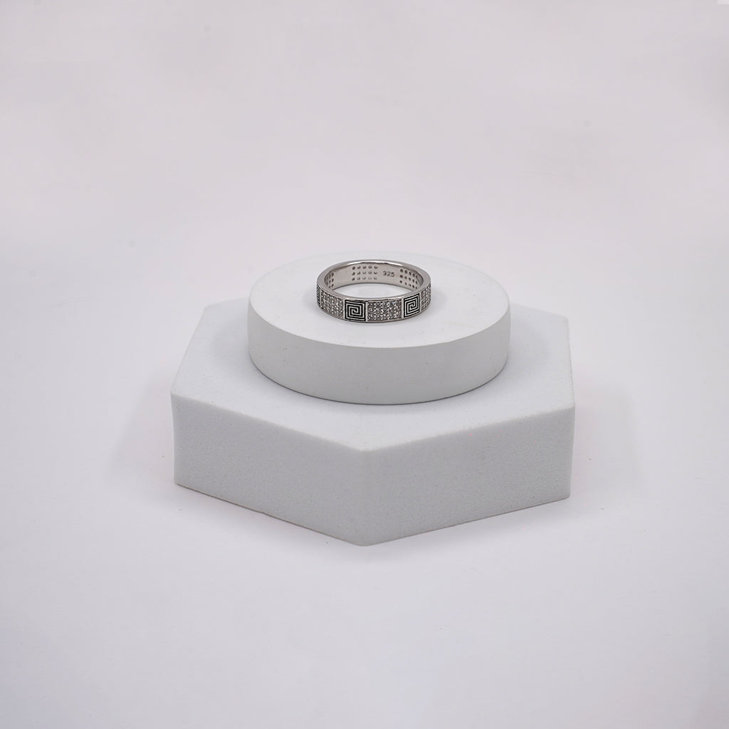 Diamond Studded Silver Band